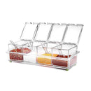 Porta Tempero De Acrílico Cozinha Condimento 4 Potes Abs